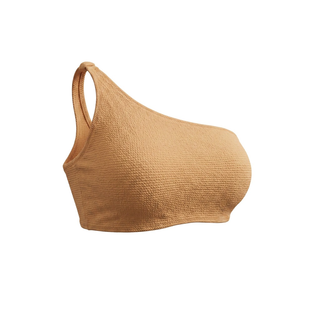 Old Navy One Shoulder Bikini Top Womens XS Peach Tan Excellent Textured Swimwear